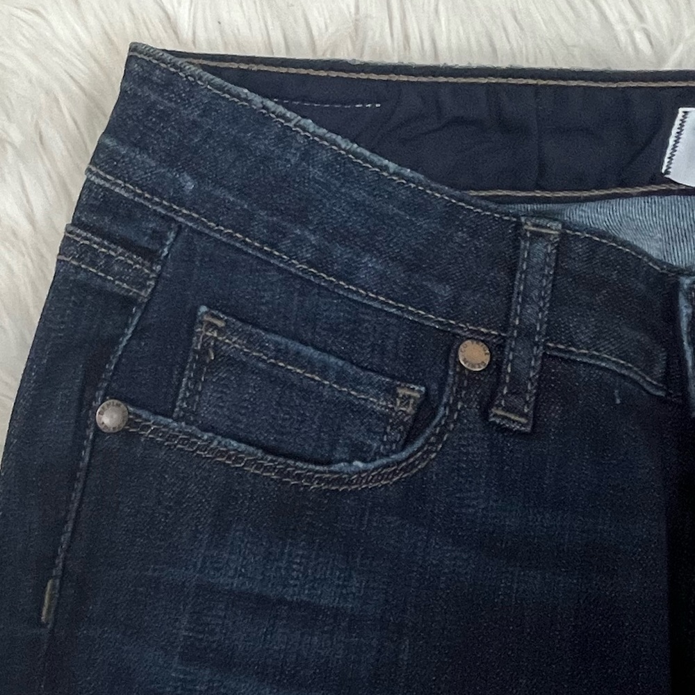 PAIGE mid-rise dark blue skinny whiskered jeans size 27 - Picture 8 of 11
